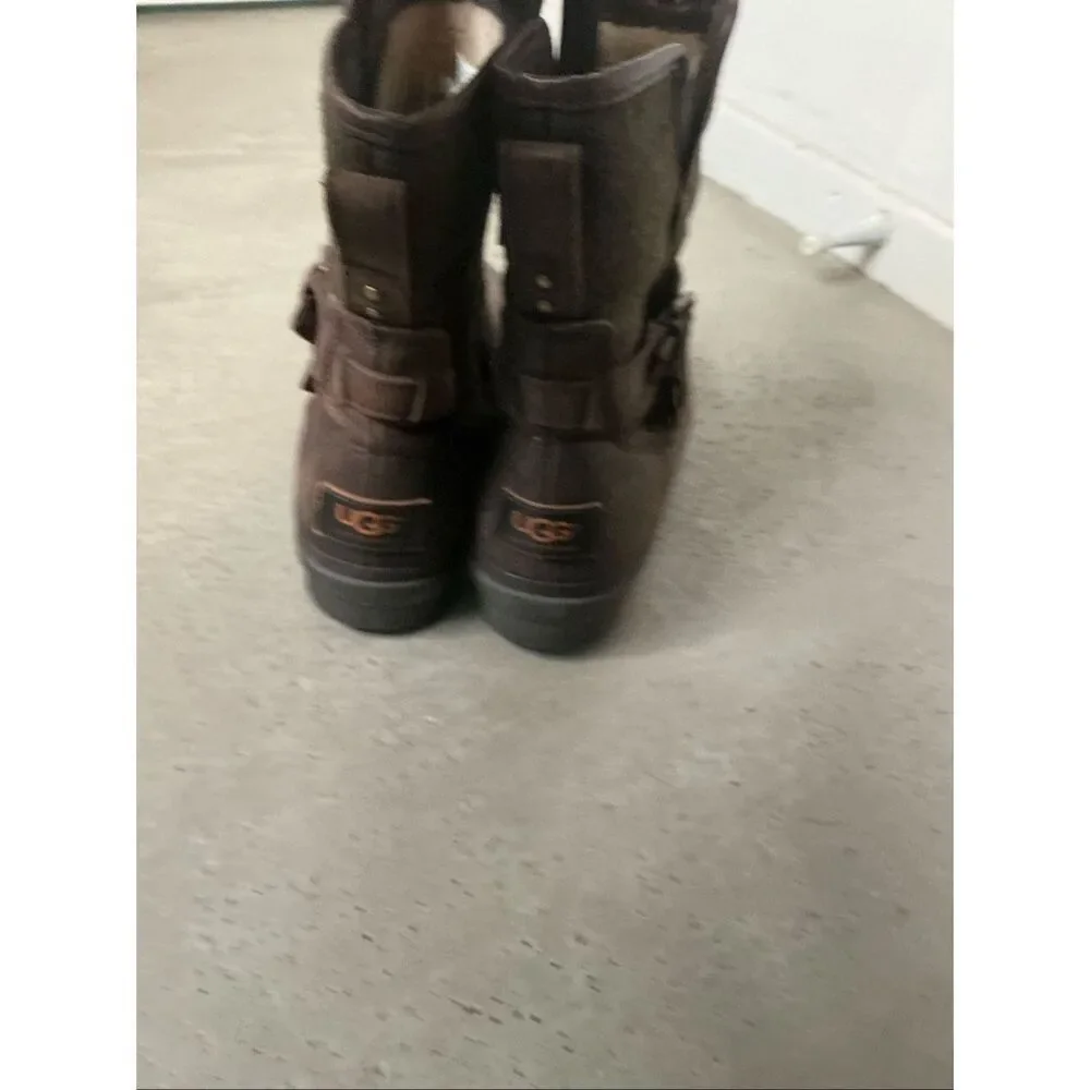 UGG Simmens Waterproof Leather Boots | Brown in 7.5